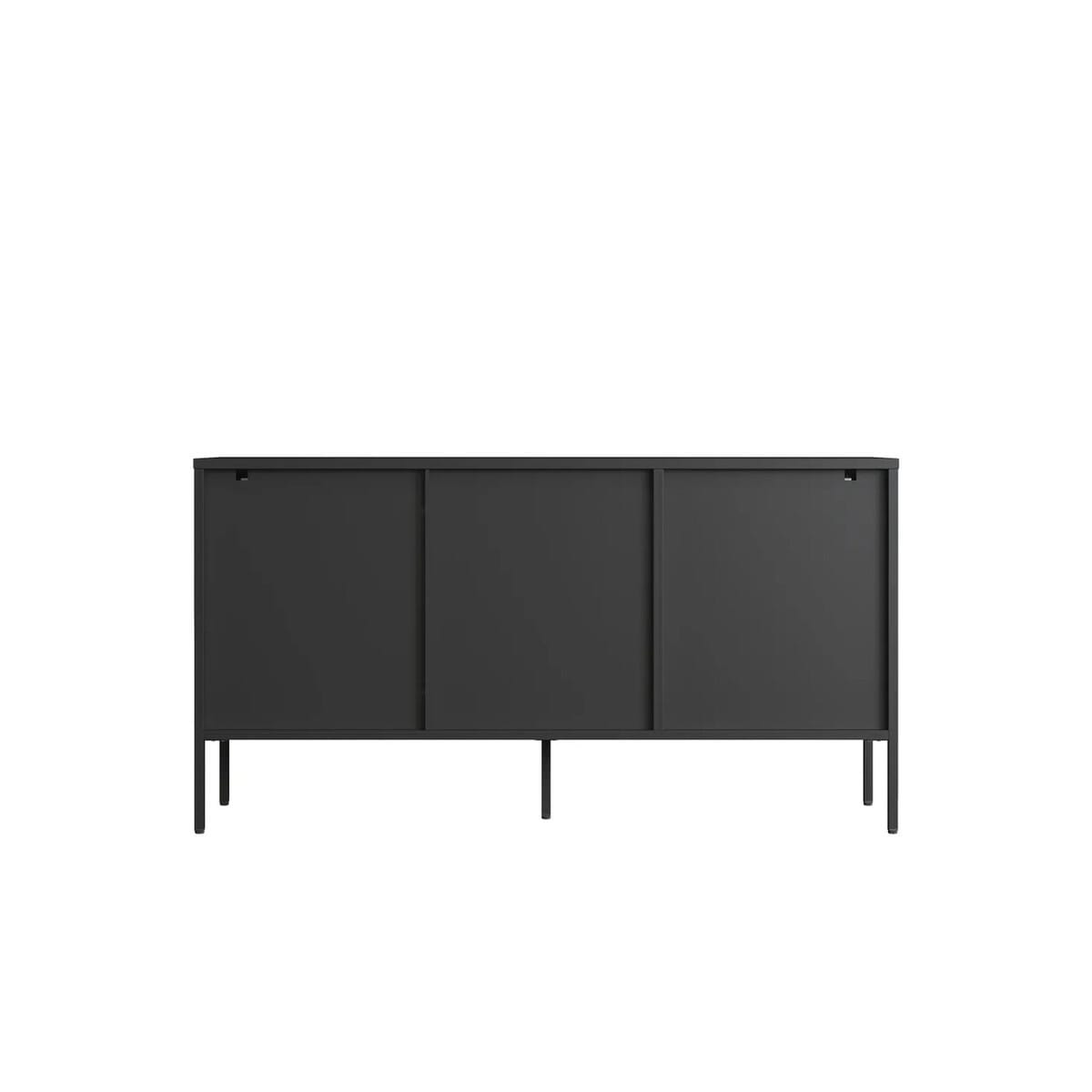 Esperance Living Addison Black Metal and Fluted Glass Door Sideboard House of Isabella UK
