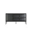 Esperance Living Addison Black Metal and Fluted Glass Door Sideboard House of Isabella UK