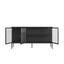 Esperance Living Addison Black Metal and Fluted Glass Door Sideboard House of Isabella UK