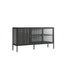 Esperance Living Addison Black Metal and Fluted Glass Door Sideboard House of Isabella UK