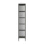 Esperance Living Addison Black Metal and Fluted Glass Door Tall Cabinet House of Isabella UK