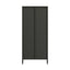 Esperance Living Addison Black Metal and Fluted Glass Door Tall Cabinet House of Isabella UK