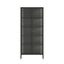 Esperance Living Addison Black Metal and Fluted Glass Door Tall Cabinet House of Isabella UK