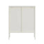 Esperance Living Addison Warm White Metal and Fluted Glass Door Cabinet House of Isabella UK