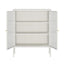 Esperance Living Addison Warm White Metal and Fluted Glass Door Cabinet House of Isabella UK