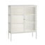 Esperance Living Addison Warm White Metal and Fluted Glass Door Cabinet House of Isabella UK