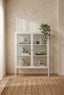 Esperance Living Addison Warm White Metal and Fluted Glass Door Cabinet House of Isabella UK