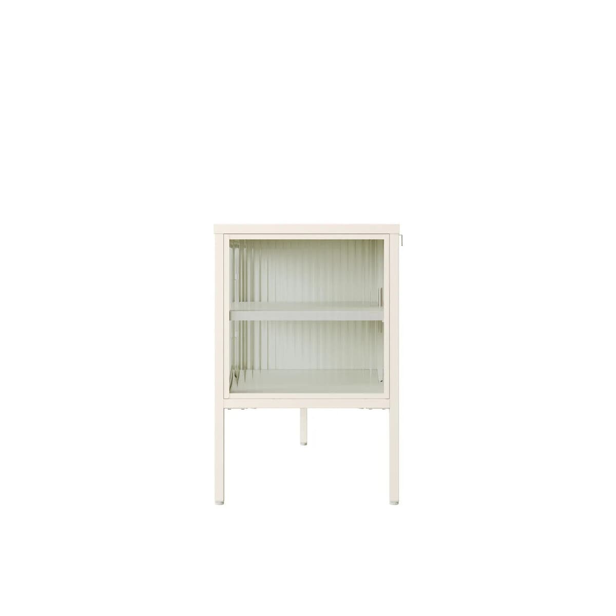 Esperance Living Addison Warm White Metal Fluted Glass Door Media Unit House of Isabella UK