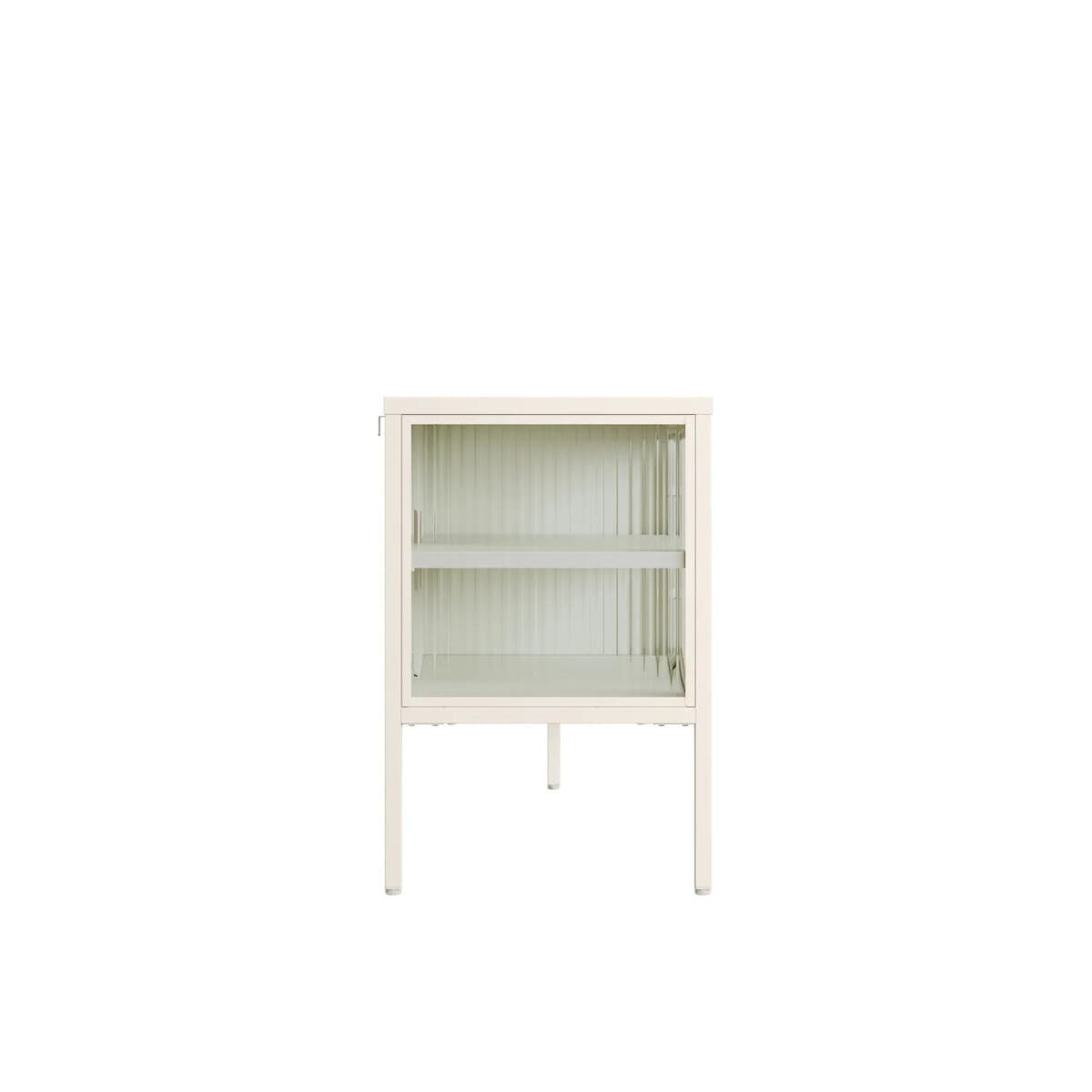Esperance Living Addison Warm White Metal Fluted Glass Door Media Unit House of Isabella UK