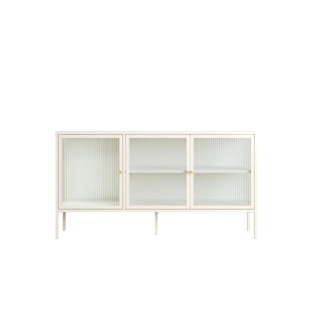 Esperance Living Addison Warm White Metal Fluted Glass Door Sideboard House of Isabella UK