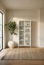 Esperance Living Addison Warm White Metal Fluted Glass Door Tall Cabinet House of Isabella UK