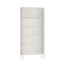 Esperance Living Addison Warm White Metal Fluted Glass Door Tall Cabinet House of Isabella UK