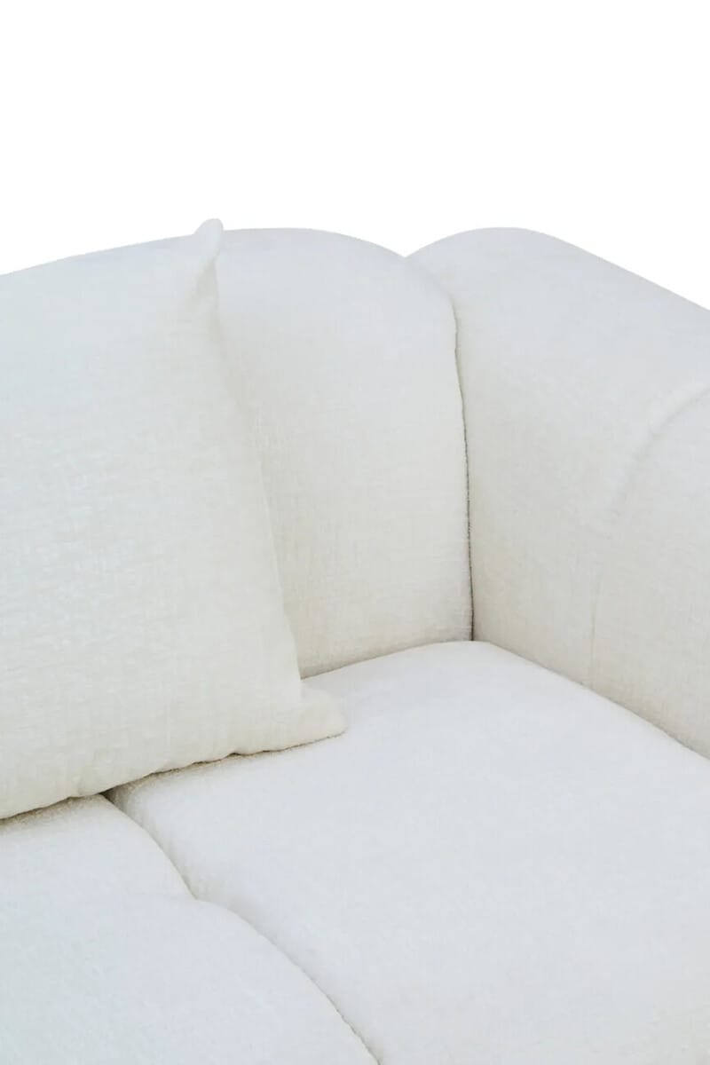 Esperance Living Anglet Cream Textured Fabric Large 3 Seater Sofa House of Isabella UK