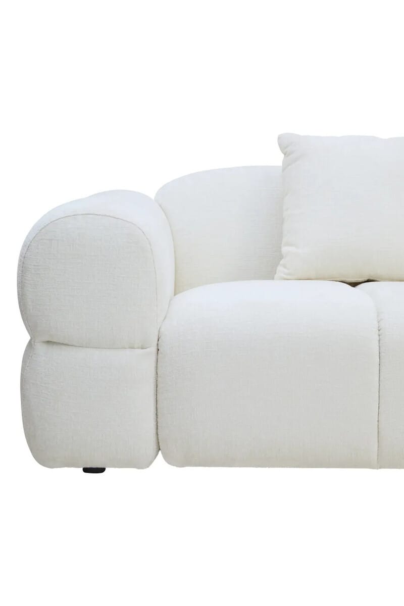 Esperance Living Anglet Cream Textured Fabric Large 3 Seater Sofa House of Isabella UK