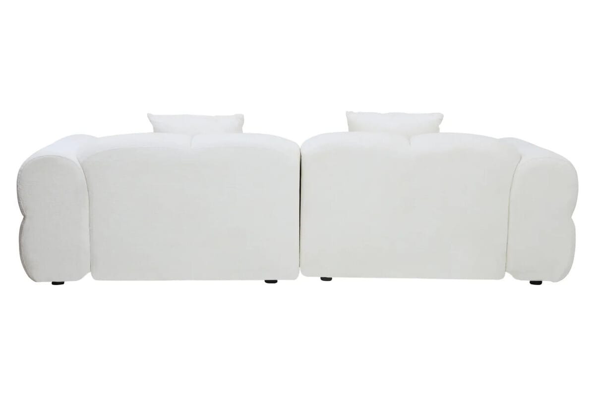 Esperance Living Anglet Cream Textured Fabric Large 3 Seater Sofa House of Isabella UK