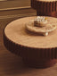 Esperance Living Babel Round Travertine and Mango Wood Coffee Table House of Isabella UK