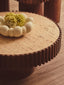 Esperance Living Babel Round Travertine and Mango Wood Coffee Table House of Isabella UK
