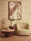 Esperance Living Babel Round Travertine and Mango Wood Coffee Table House of Isabella UK