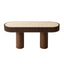 Esperance Living Babel Travertine and Mango Wood Curved Console Table House of Isabella UK