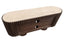 Esperance Living Babel Travertine and Mango Wood Curved Media Unit House of Isabella UK