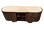 Esperance Living Babel Travertine and Mango Wood Curved Media Unit House of Isabella UK