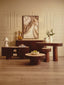 Esperance Living Babel Travertine and Mango Wood Curved Media Unit House of Isabella UK