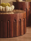 Esperance Living Barola Round Brown Marble and Dark Mango Wood Carved Coffee Table House of Isabella UK