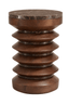 Esperance Living Barola Round Brown Marble and Mango Wood Carved Side Table House of Isabella UK