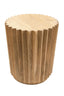 Esperance Living Barto Round Mango Wood Carved Ridged Side Table and Stool House of Isabella UK