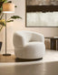 Esperance Living Bordo Textured Cream Curved Swivel Chair House of Isabella UK