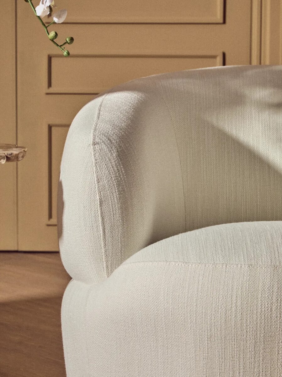 Esperance Living Bordo Textured Cream Curved Swivel Chair House of Isabella UK