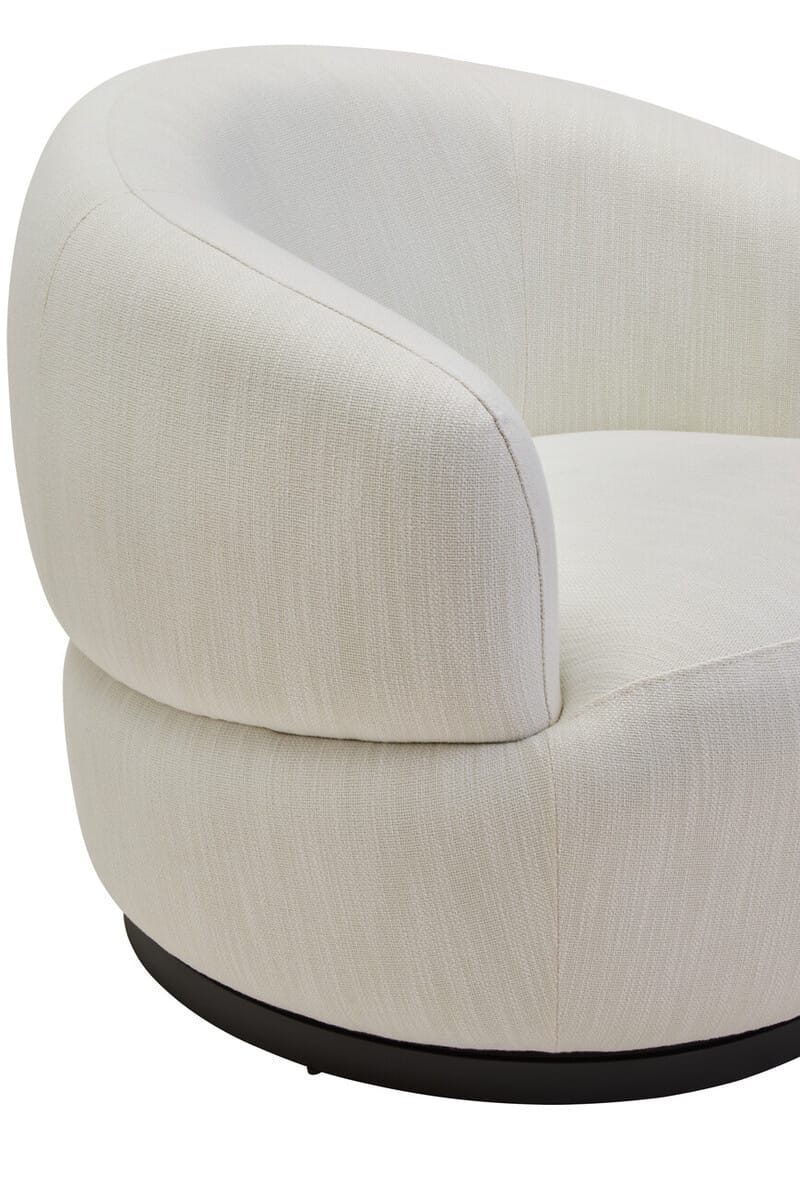 Esperance Living Bordo Textured Cream Curved Swivel Chair House of Isabella UK