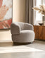 Esperance Living Bordo Textured Grey Curved Swivel Chair House of Isabella UK