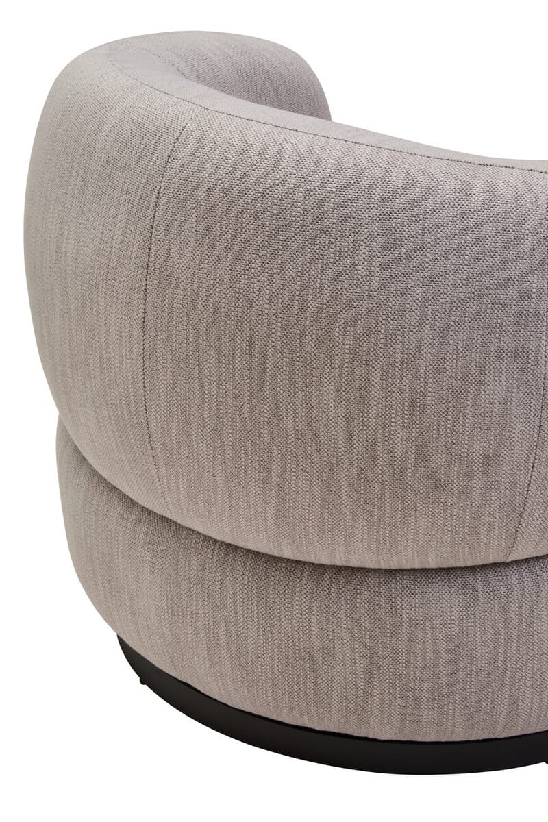 Esperance Living Bordo Textured Grey Curved Swivel Chair House of Isabella UK