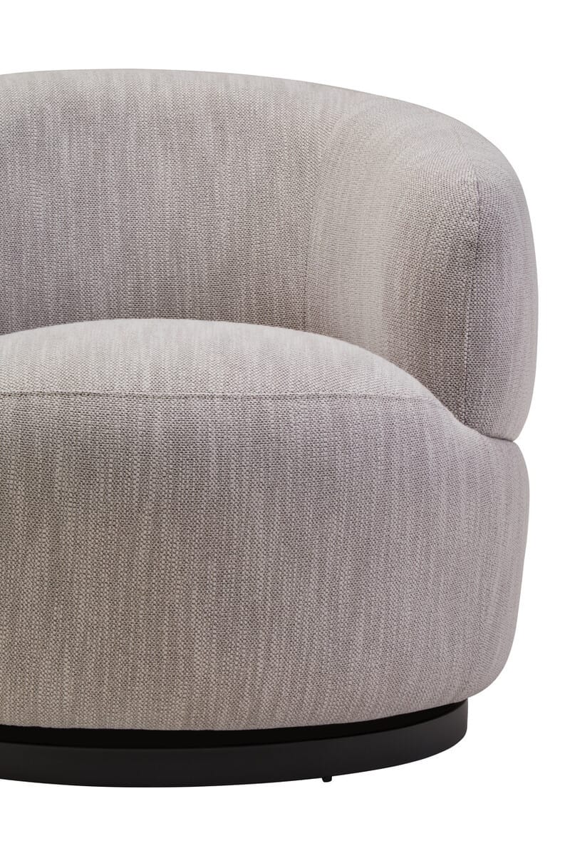 Esperance Living Bordo Textured Grey Curved Swivel Chair House of Isabella UK