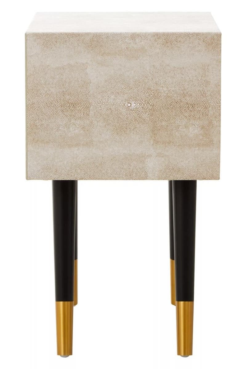 Esperance Living Cadio 2 Drawer Shagreen Effect Side Table House of Isabella UK