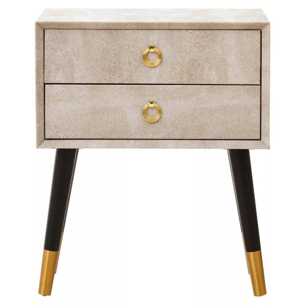 Esperance Living Cadio 2 Drawer Shagreen Effect Side Table House of Isabella UK