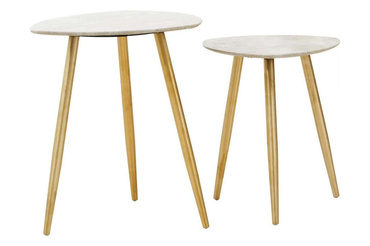 Esperance Living Cadio Set Of Two Shagreen Effect Side Tables House of Isabella UK