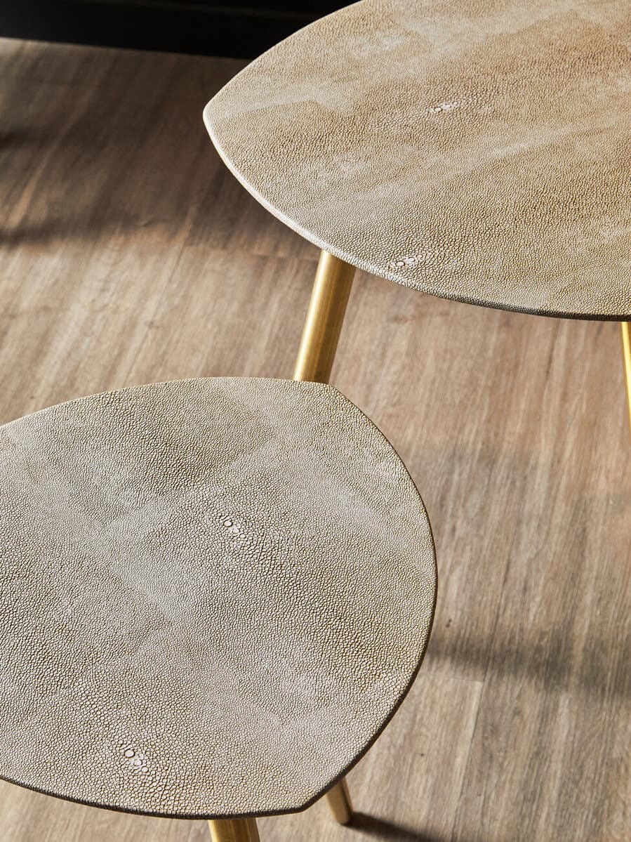 Esperance Living Cadio Set Of Two Shagreen Effect Side Tables House of Isabella UK