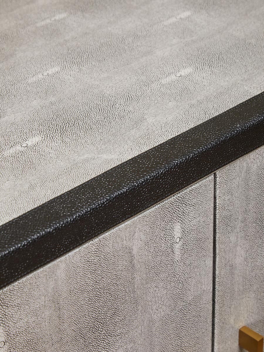 Esperance Living Cadiz Grey Shagreen Effect 4 Door Sideboard House of Isabella UK