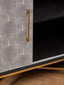 Esperance Living Cadiz Grey Shagreen Effect 4 Door Sideboard House of Isabella UK