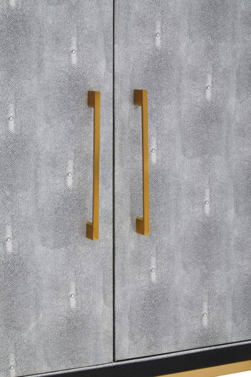 Esperance Living Cadiz Grey Shagreen Effect 4 Door Sideboard House of Isabella UK