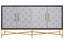 Esperance Living Cadiz Grey Shagreen Effect 4 Door Sideboard House of Isabella UK