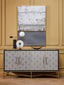 Esperance Living Cadiz Grey Shagreen Effect 4 Door Sideboard House of Isabella UK