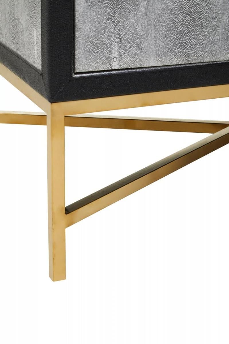 Esperance Living Cadiz Grey Shagreen Effect 4 Door Sideboard House of Isabella UK