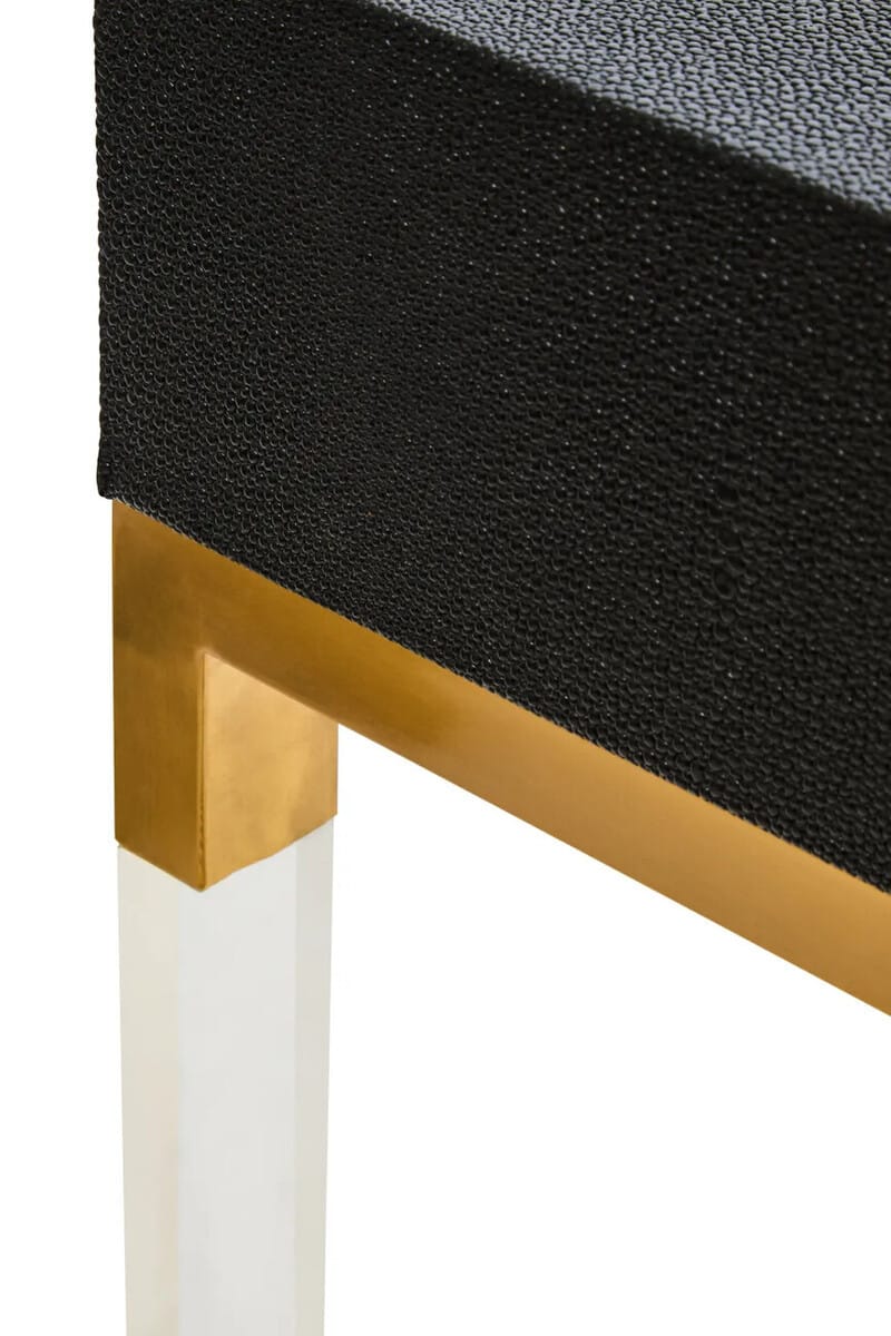Esperance Living Cardona Black Shagreen Effect 2 Drawer Console Table House of Isabella UK