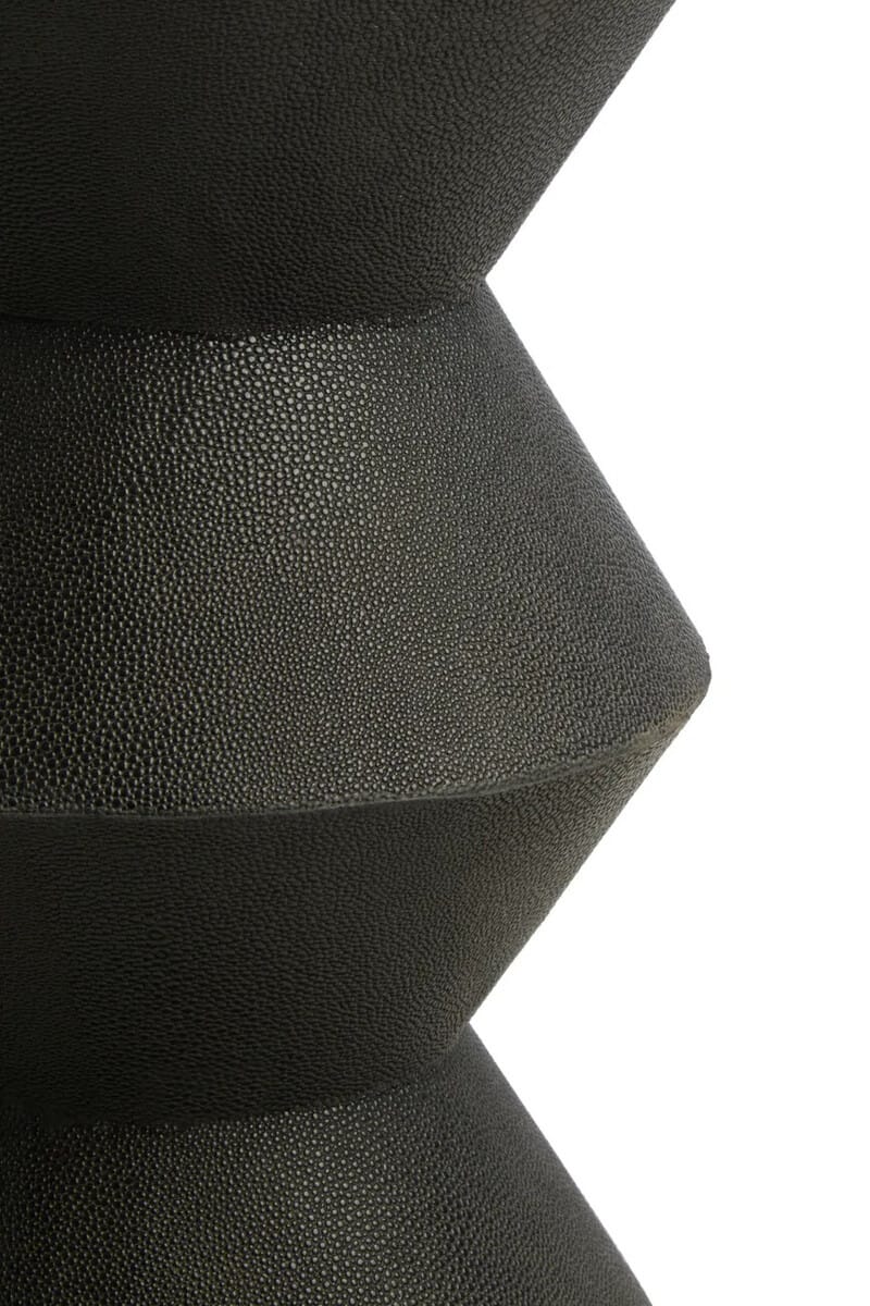 Esperance Living Cardona Black Shagreen Effect Side Table House of Isabella UK