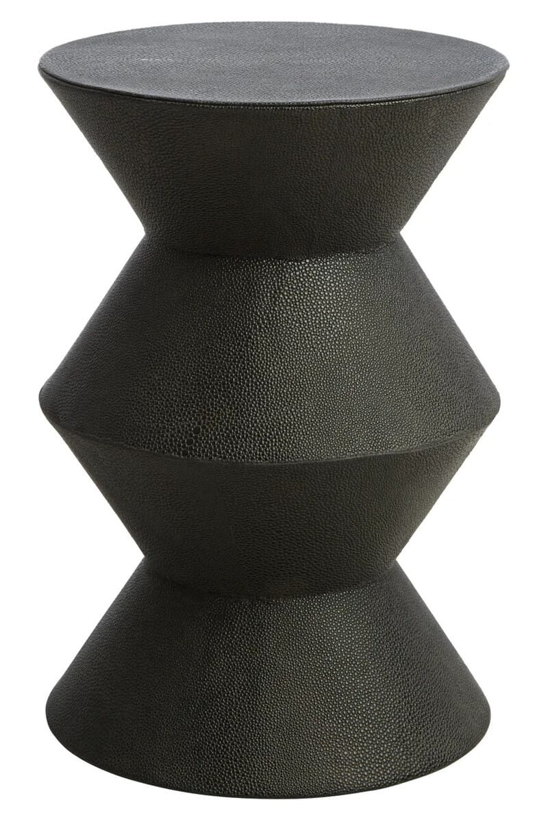 Esperance Living Cardona Black Shagreen Effect Side Table House of Isabella UK