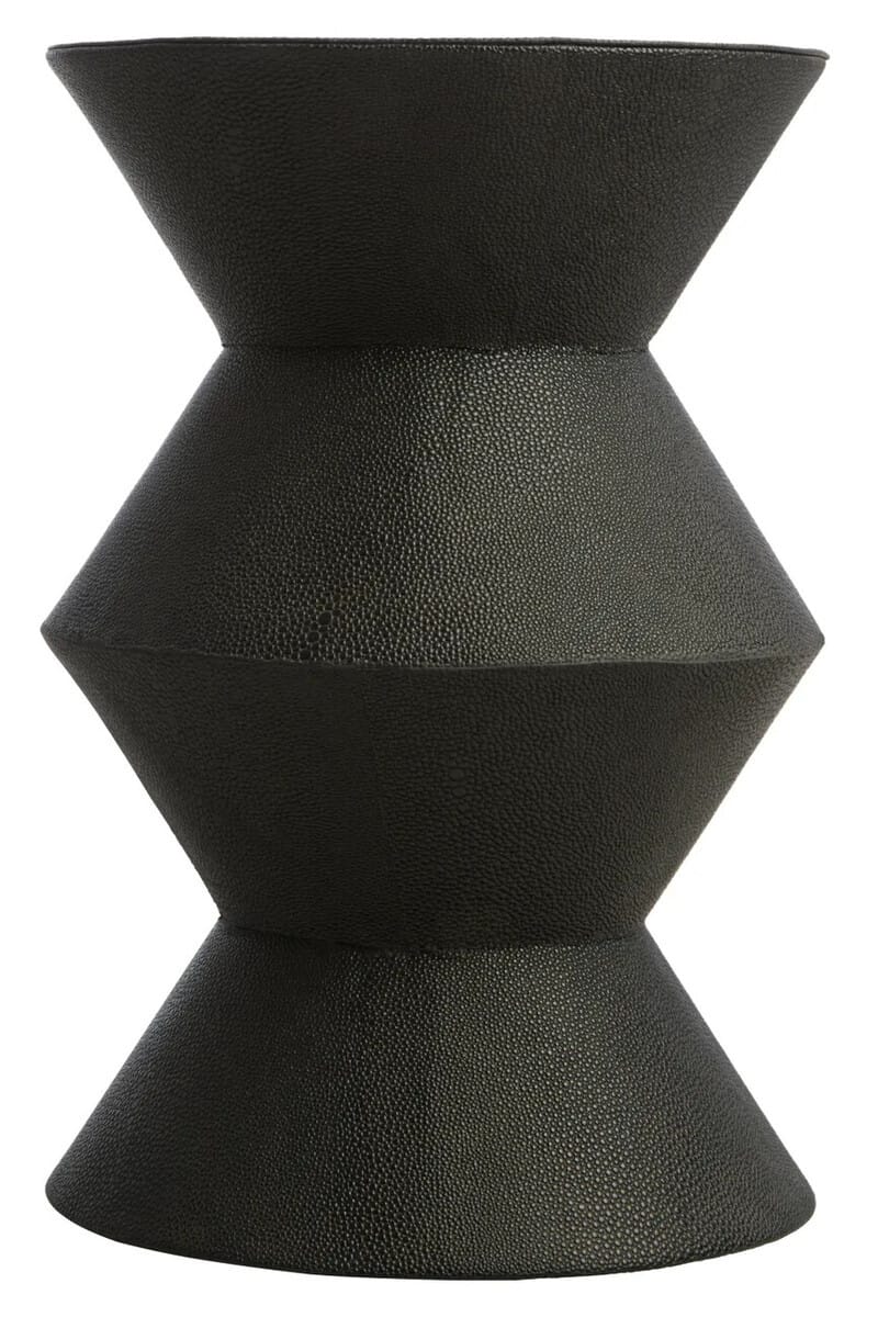 Esperance Living Cardona Black Shagreen Effect Side Table House of Isabella UK