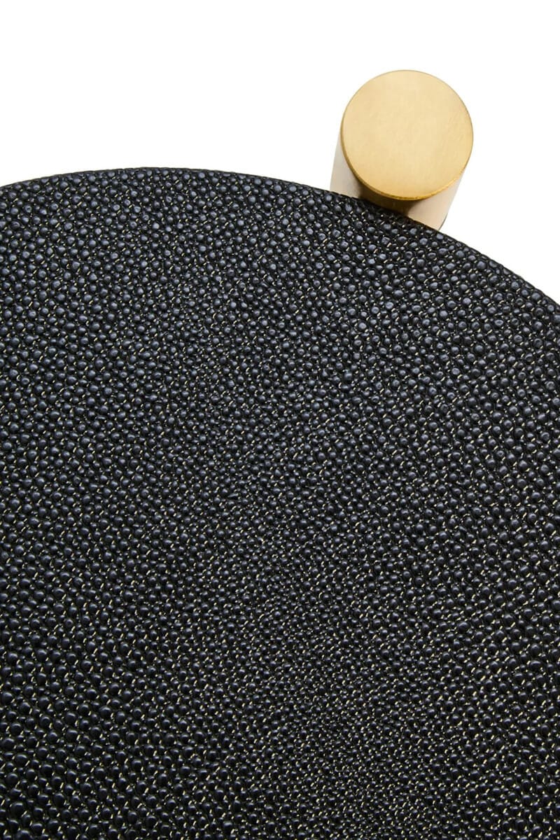 Esperance Living Cardona Set Of Two Black Shagreen Effect Side Tables House of Isabella UK
